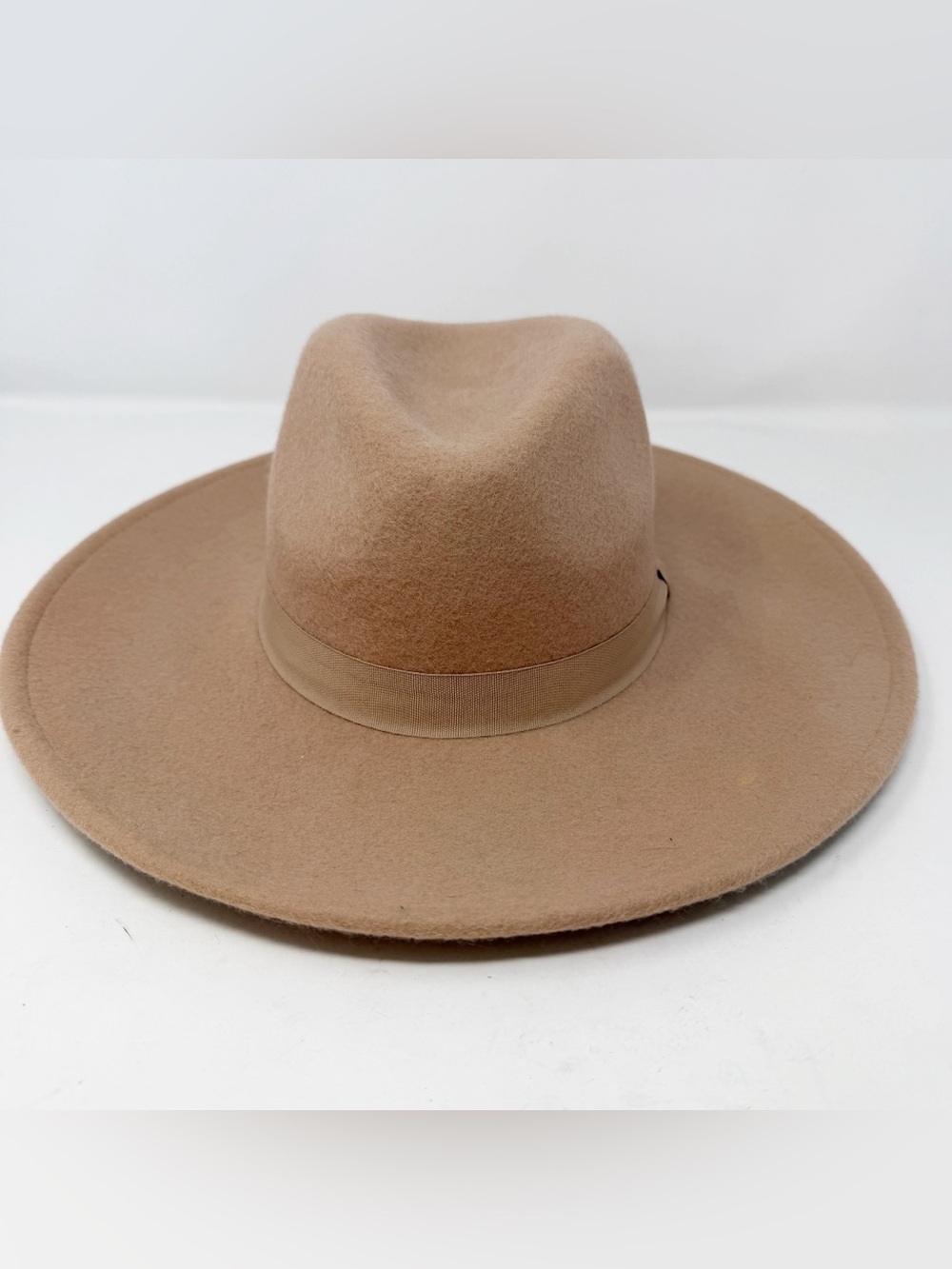 Lucky Brand Tan Wool Wide Brim Fedora Hat Women's One Size LK00061 Boho Festival